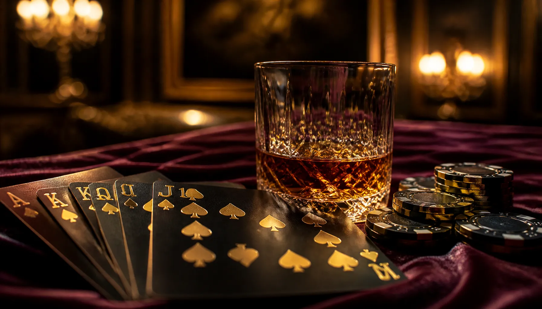 A gleaming golden spinning top rests on a dark marble surface, bathed in warm cinematic light with bokeh highlights
